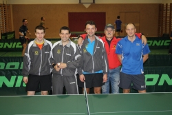 Sierndorfs Donic-Liga-Team 2011/2012: Martin Kinslechner, Albert Wilder, Radovan Debnar, Helmut Faltinger und Neuzugang Roman Machan.